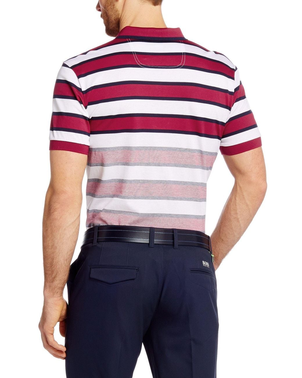 Boss Red Striped Detail Polo Shirt for men