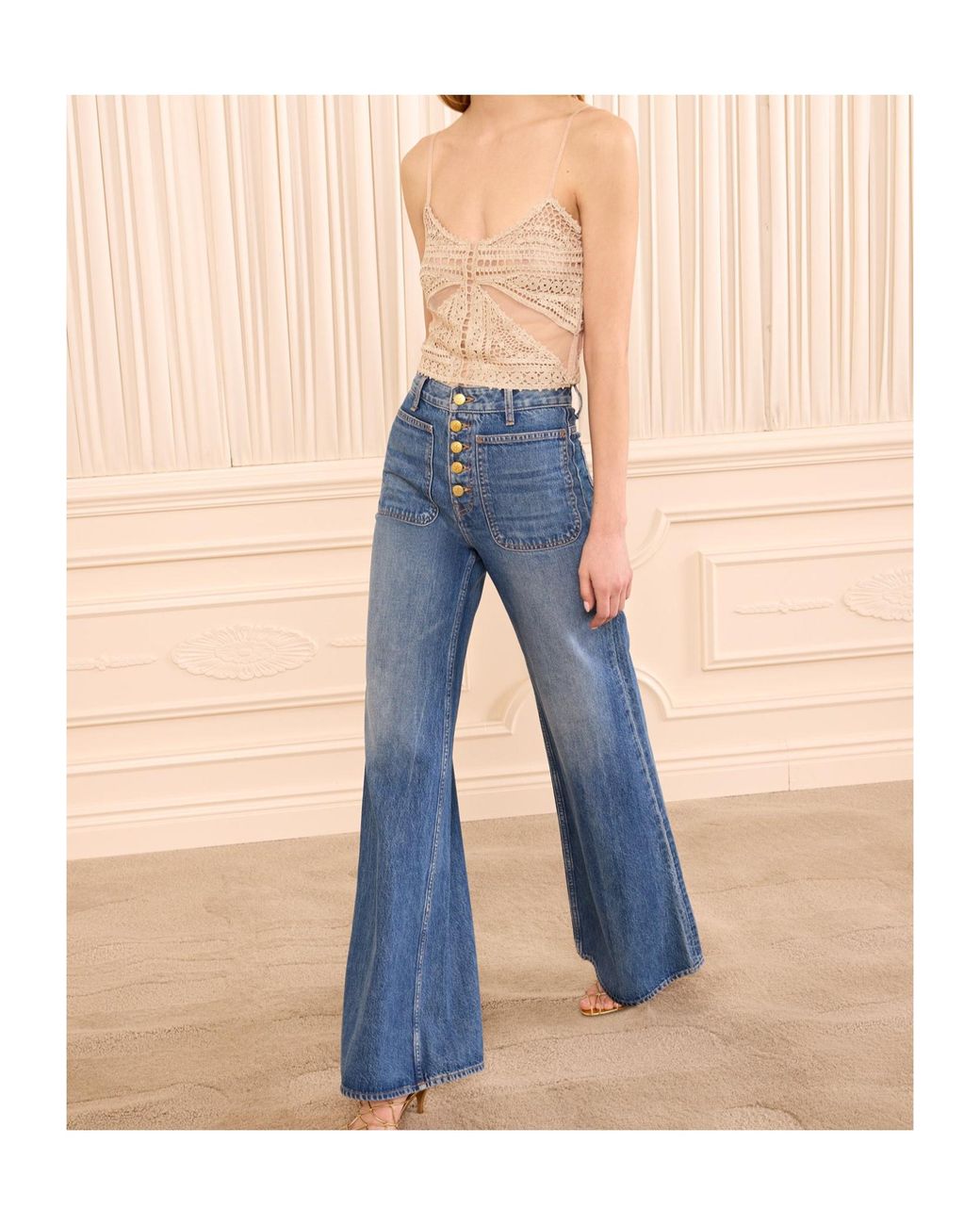 Ulla Johnson Natural Sleeveless Scoop Neck Camisole