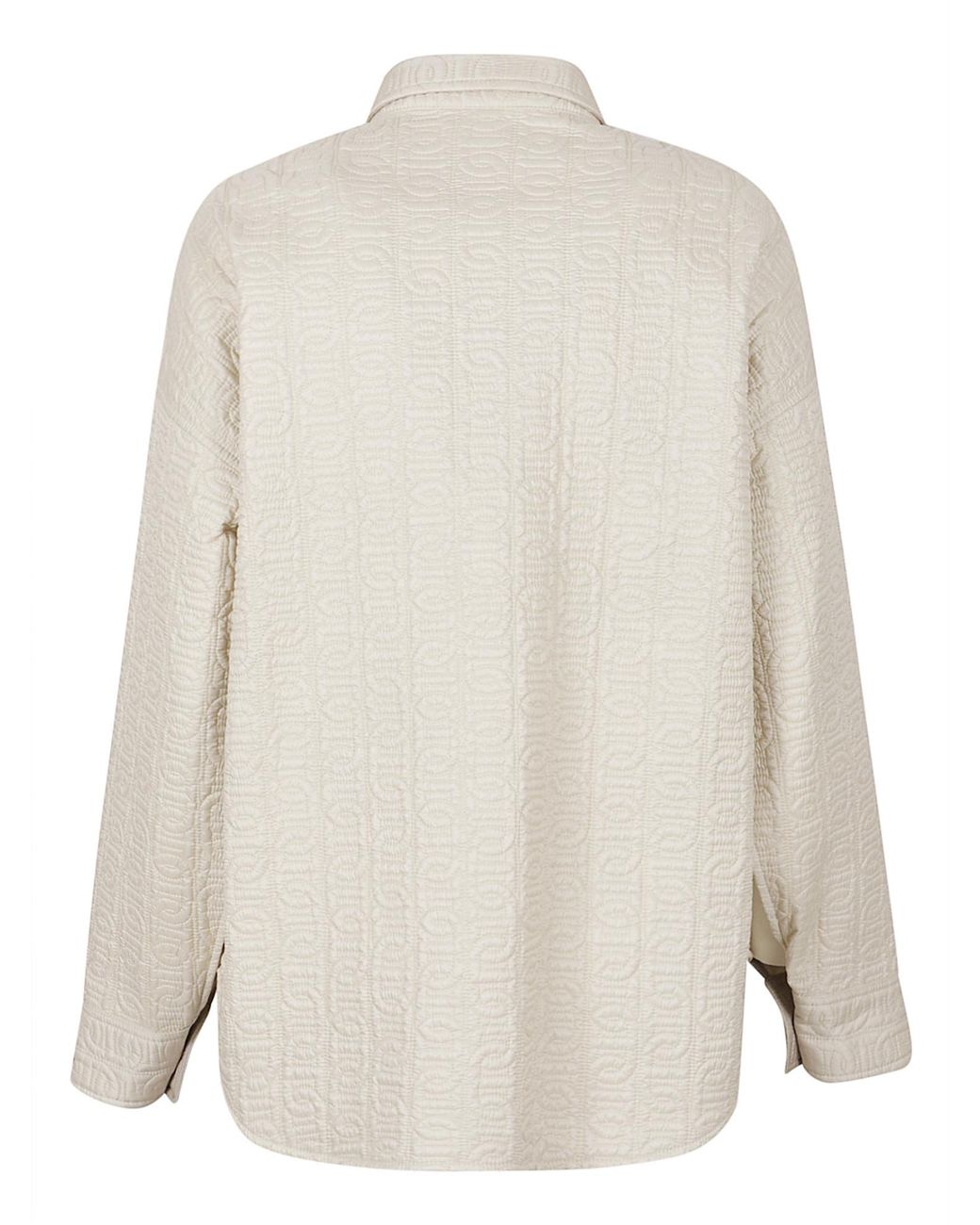 Moncler Natural Quilted Chain Motif Shirt Jacket