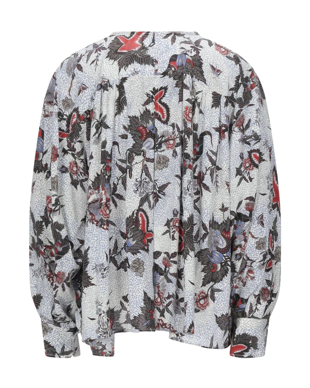 Isabel Marant Gray Floralprint Longsleeve Vneck Shirt