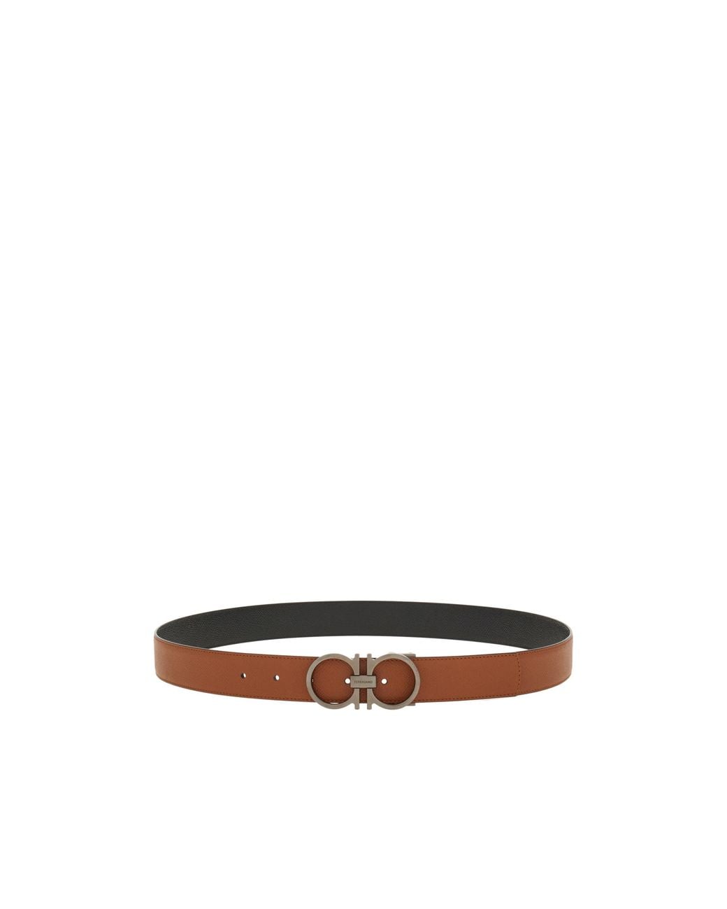 Ferragamo White Ferragamo Gancini Buckle Reversible Belt for men