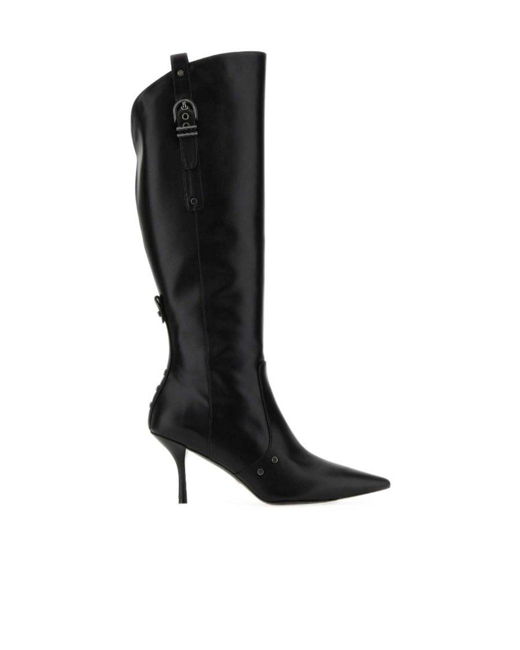 Stuart Weitzman Black Thigh-High Pointed-Toe Boots