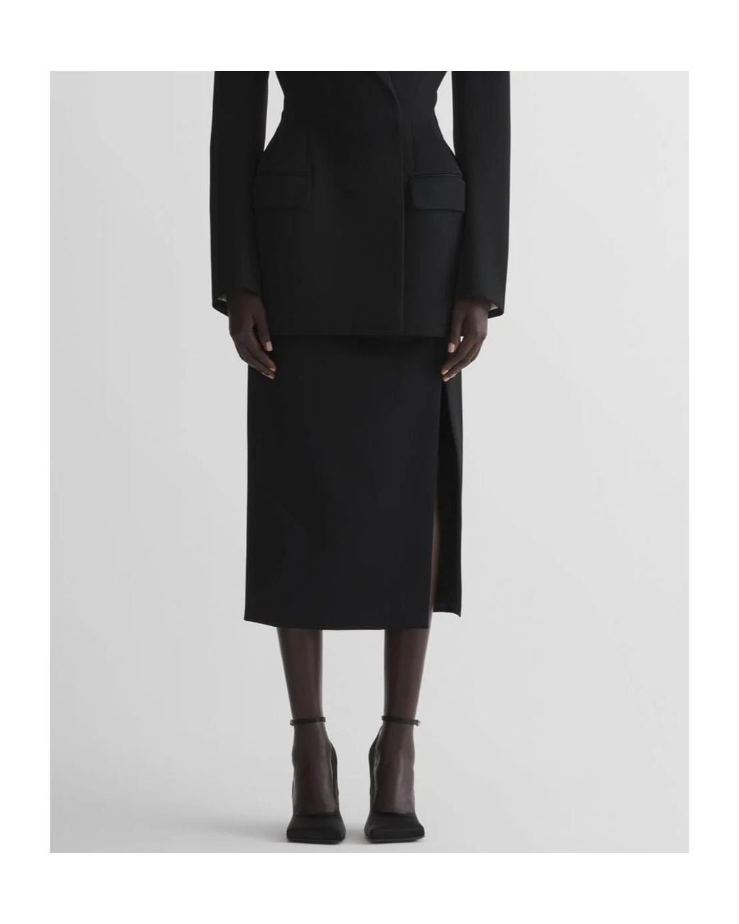 Mugler Black Slit Skirt