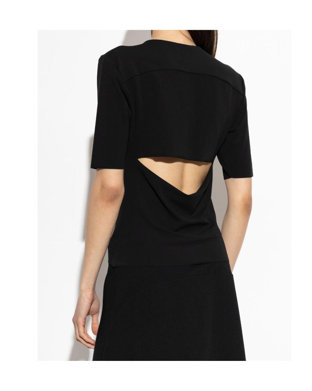 Jil Sander Black Cut-Out Back Top