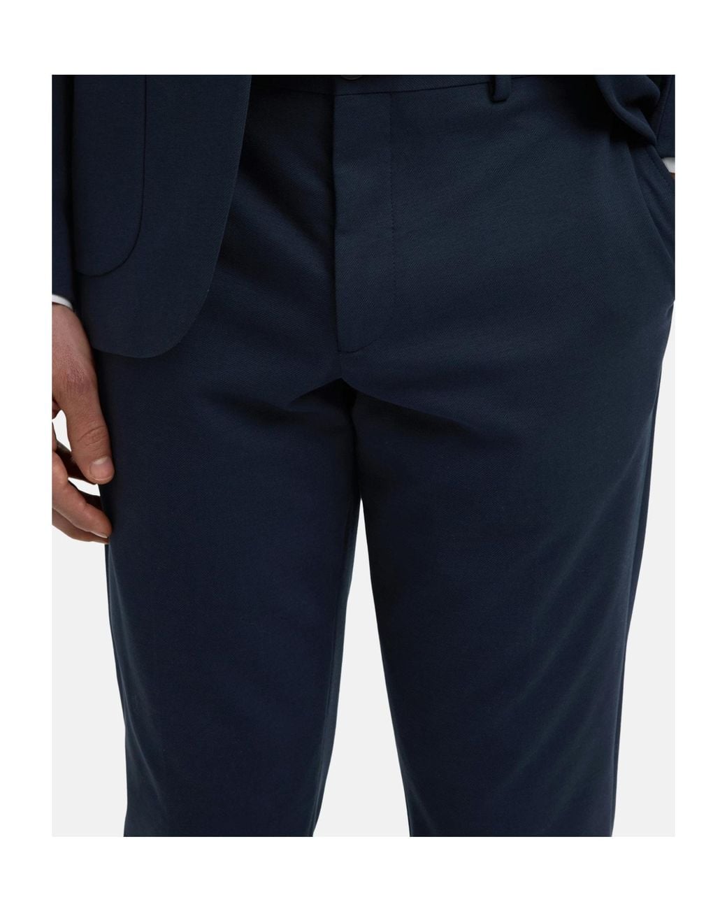 SELECTED Blue Slim-Fit Formal Trousers for men