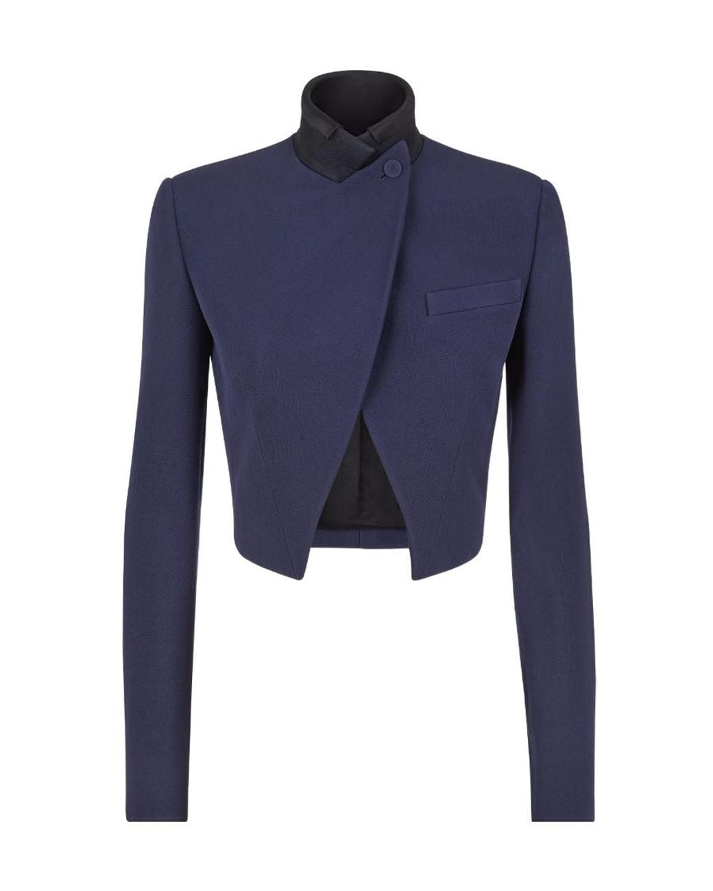 Fendi Blue Button-Up Cropped Jacket
