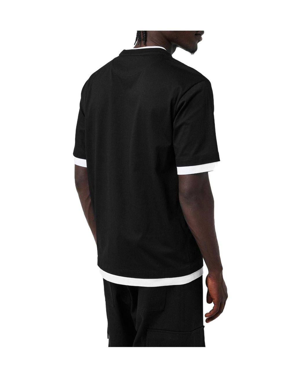 Prada Black Color-Blocked T-Shirt for men