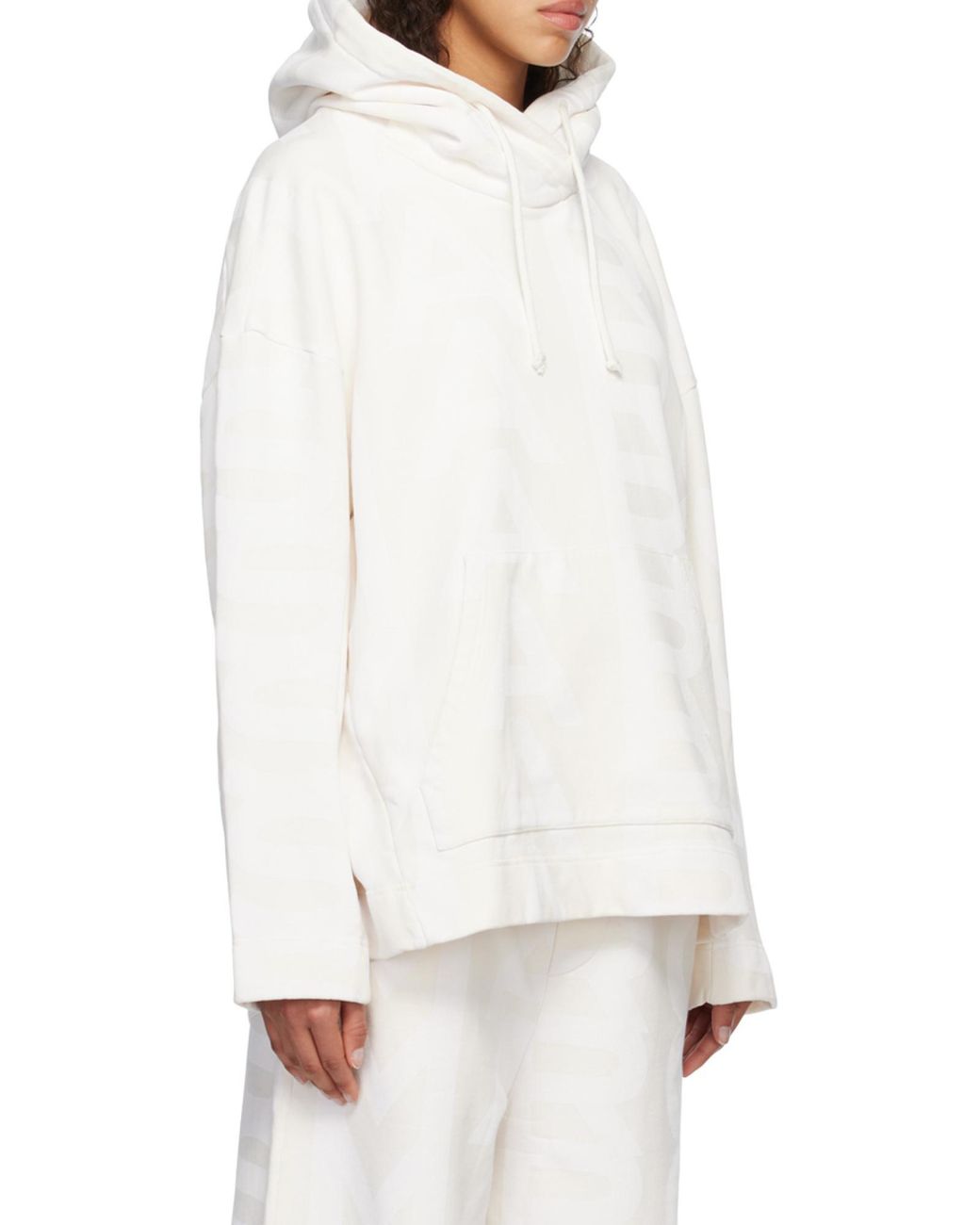 Marc Jacobs White The Monogram Drawstring Hoodie