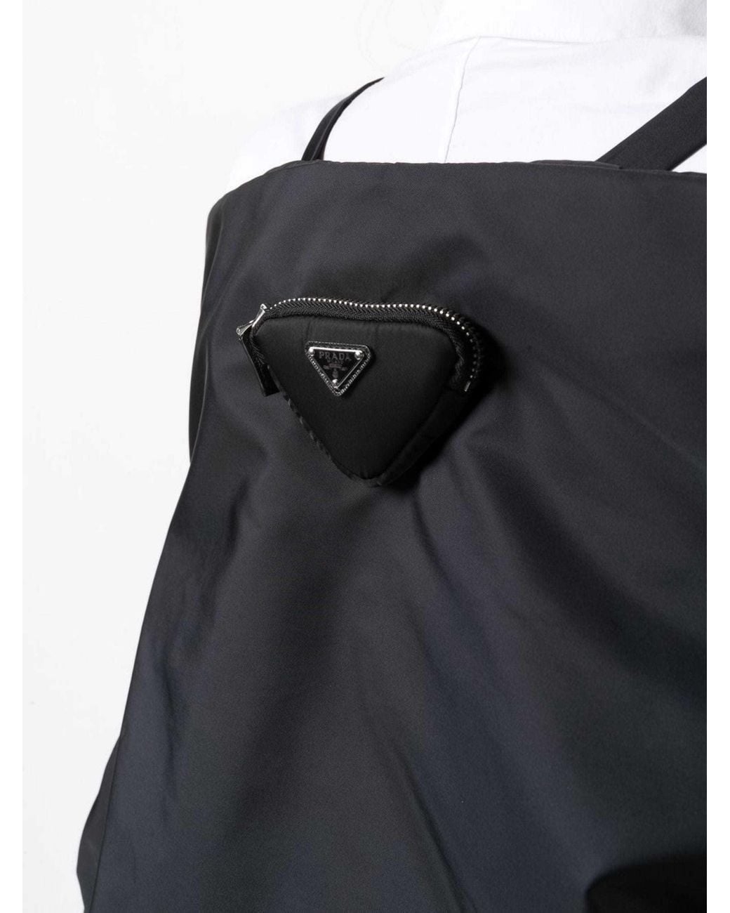 Prada Black Off-Shoulder Padded Re-Nylon Jacket