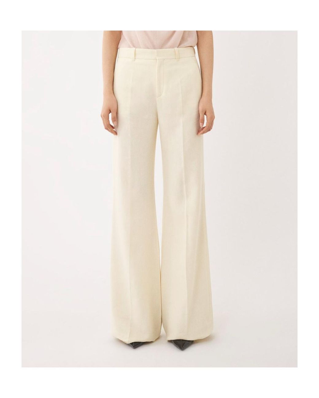 Chloé White Chloé Wide-Leg Tailored Trousers