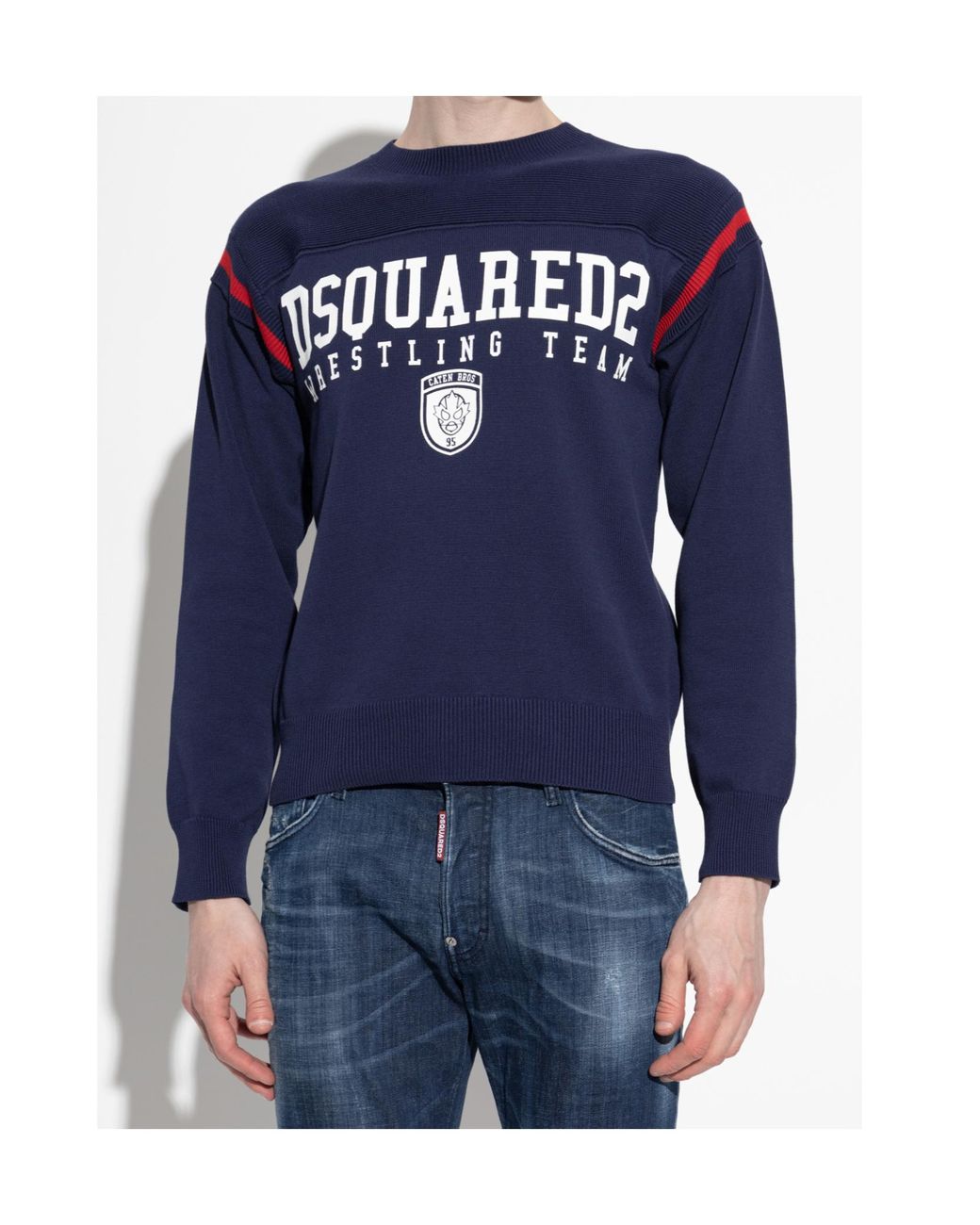 DSquared² Blue Logo-Print Crewneck Sweatshirt for men