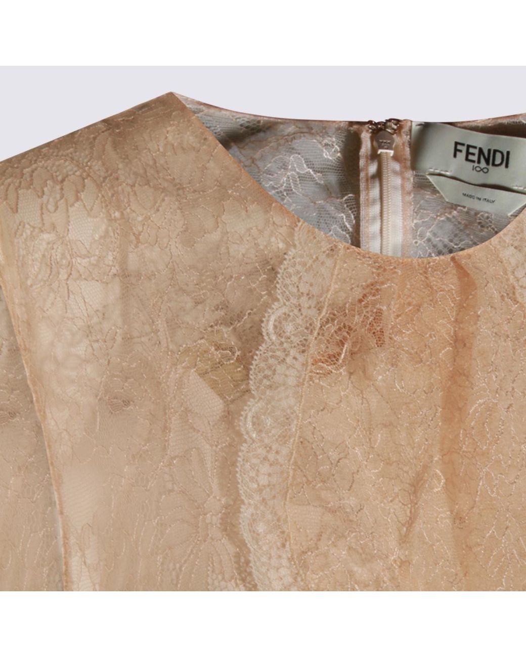 Fendi Brown Trompe-L'Oeil Effect Panelled Midi Dress