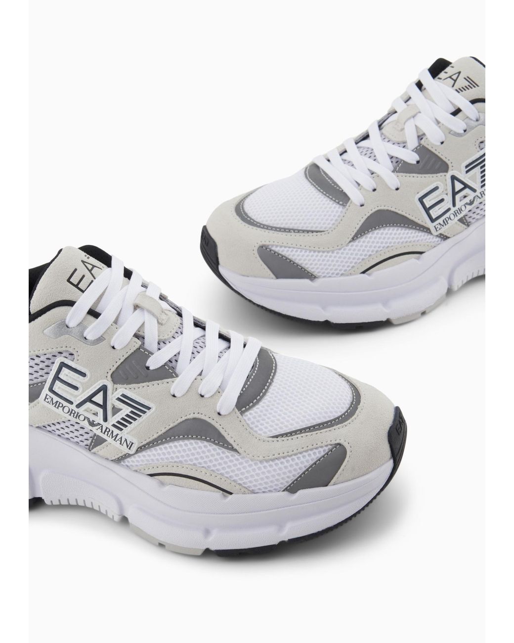 EA7 Gray Lace Up Sneakers for men