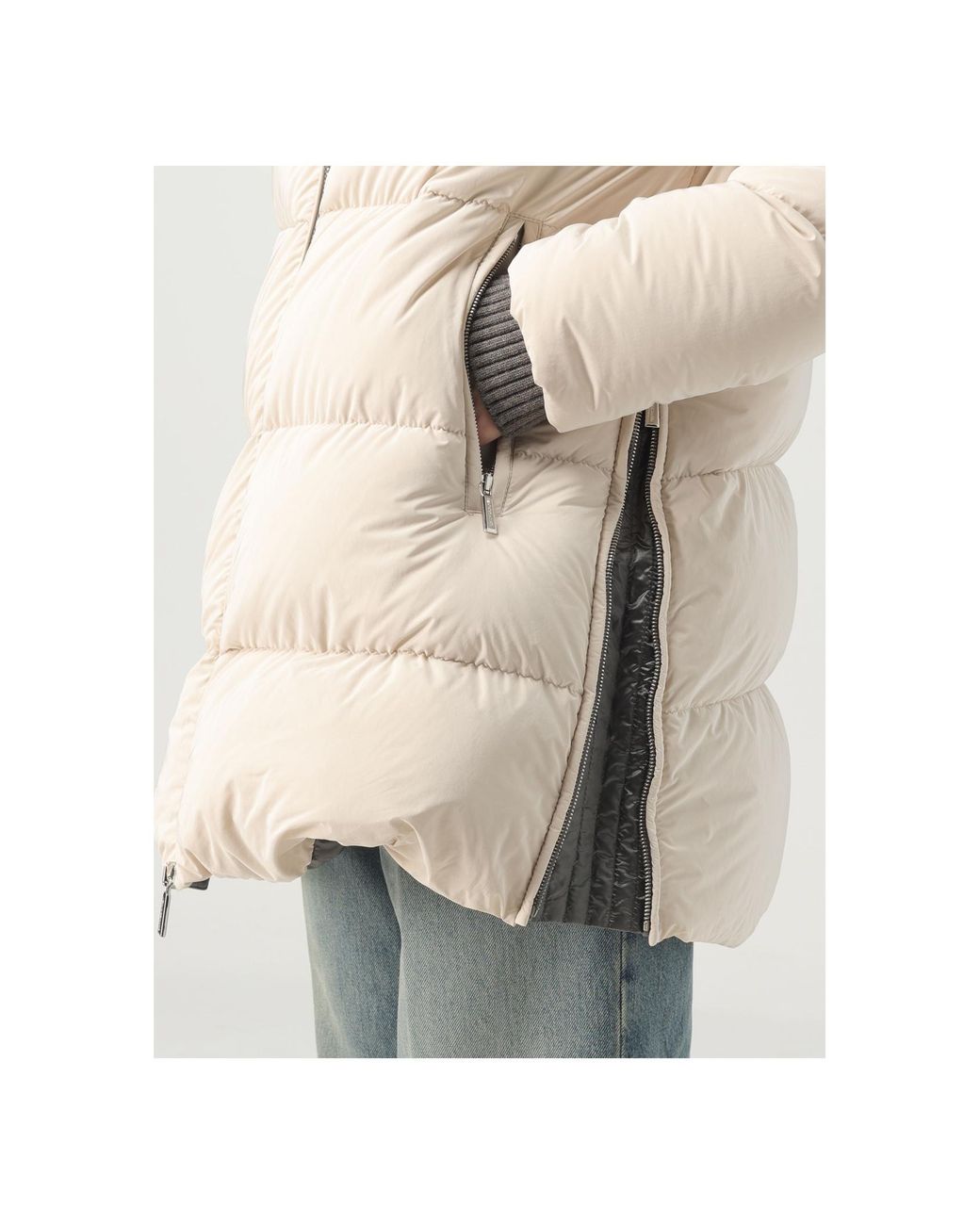 Moorer Natural Hooded Puffer Jacket