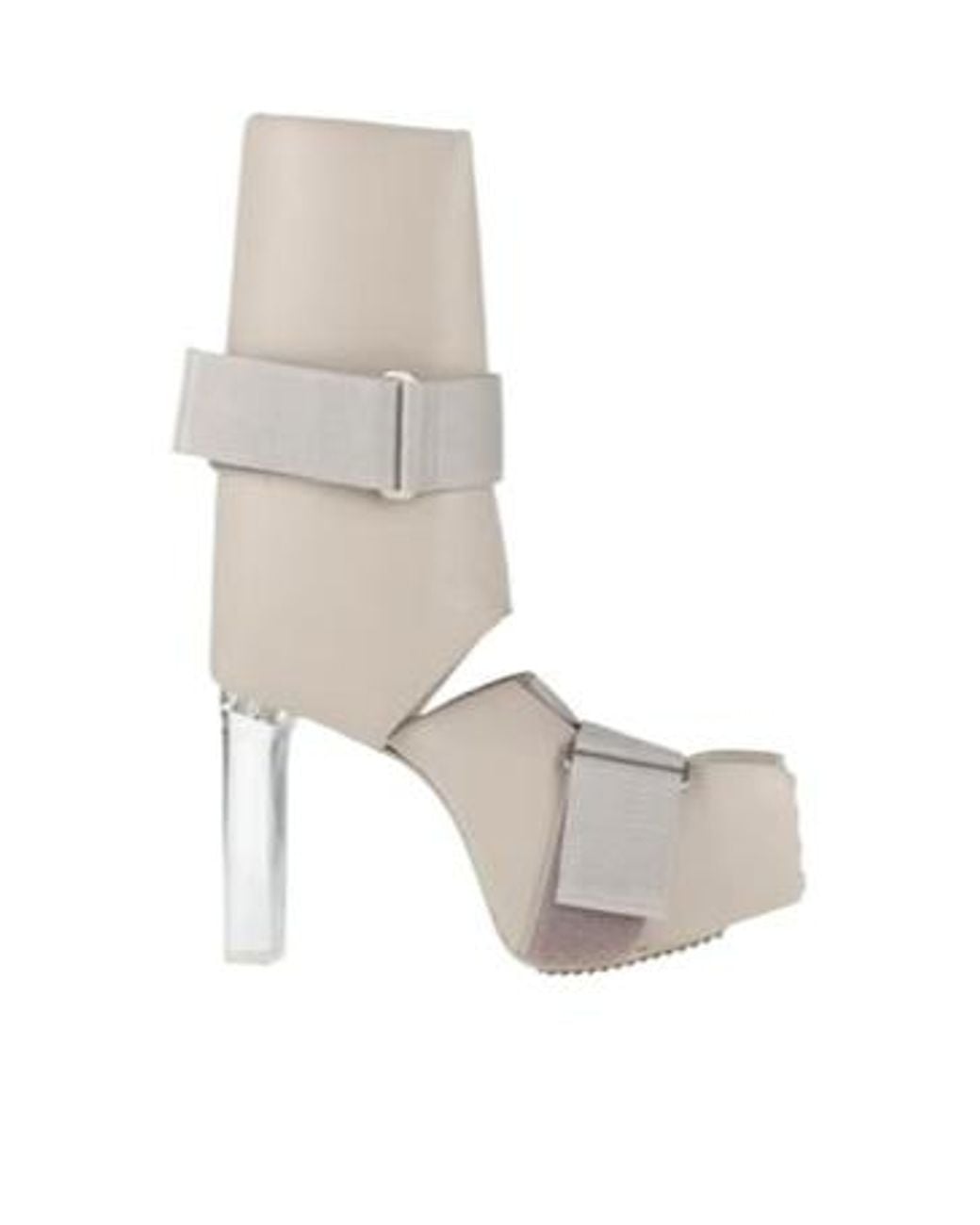 Rick Owens White Simple Platform Leather Boots