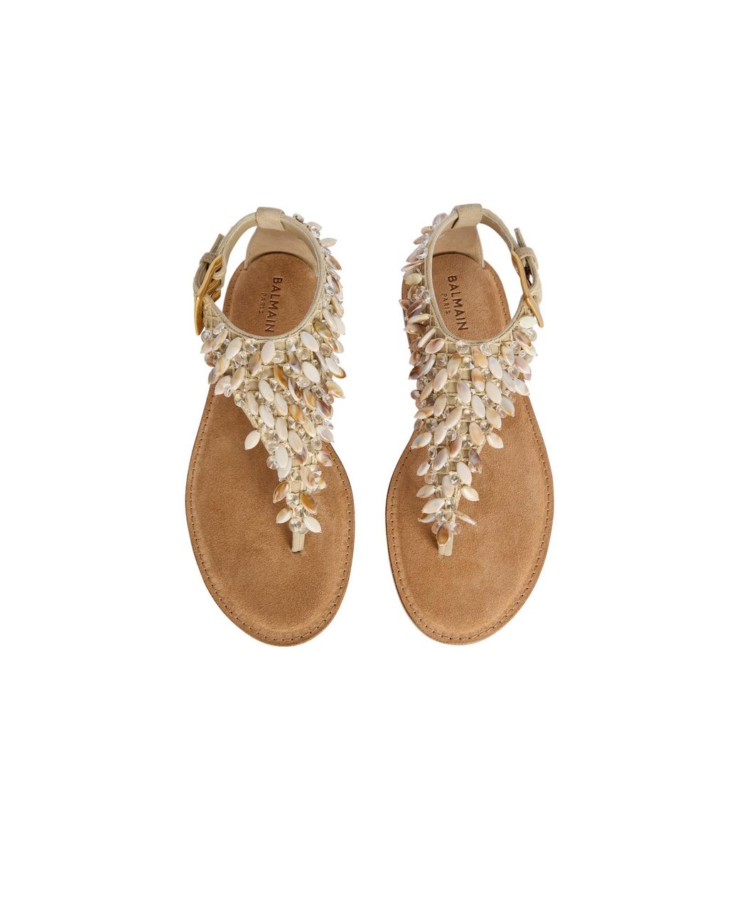 Balmain Brown Flat Sandals