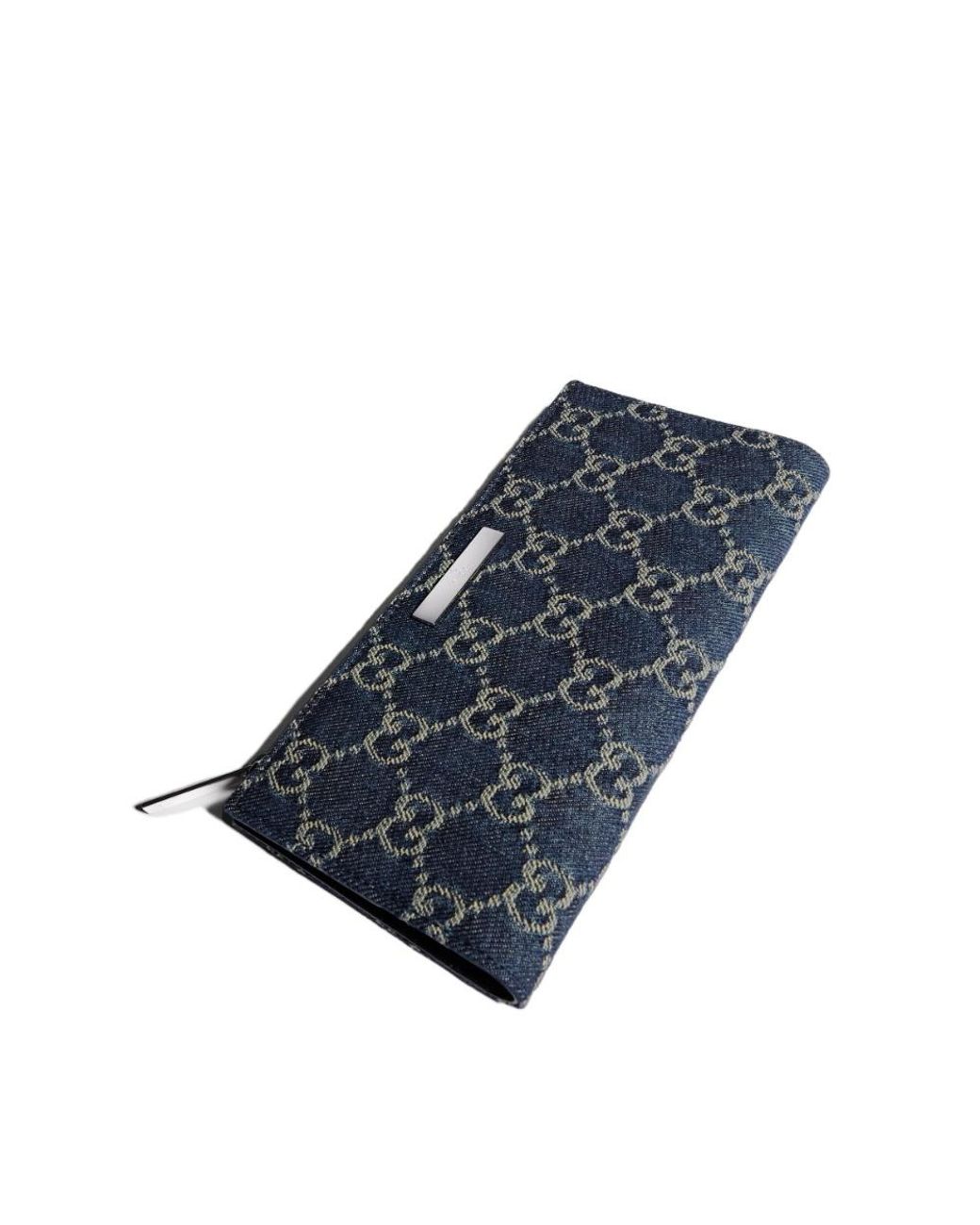 Gucci Blue Logo Plaque Long Wallet