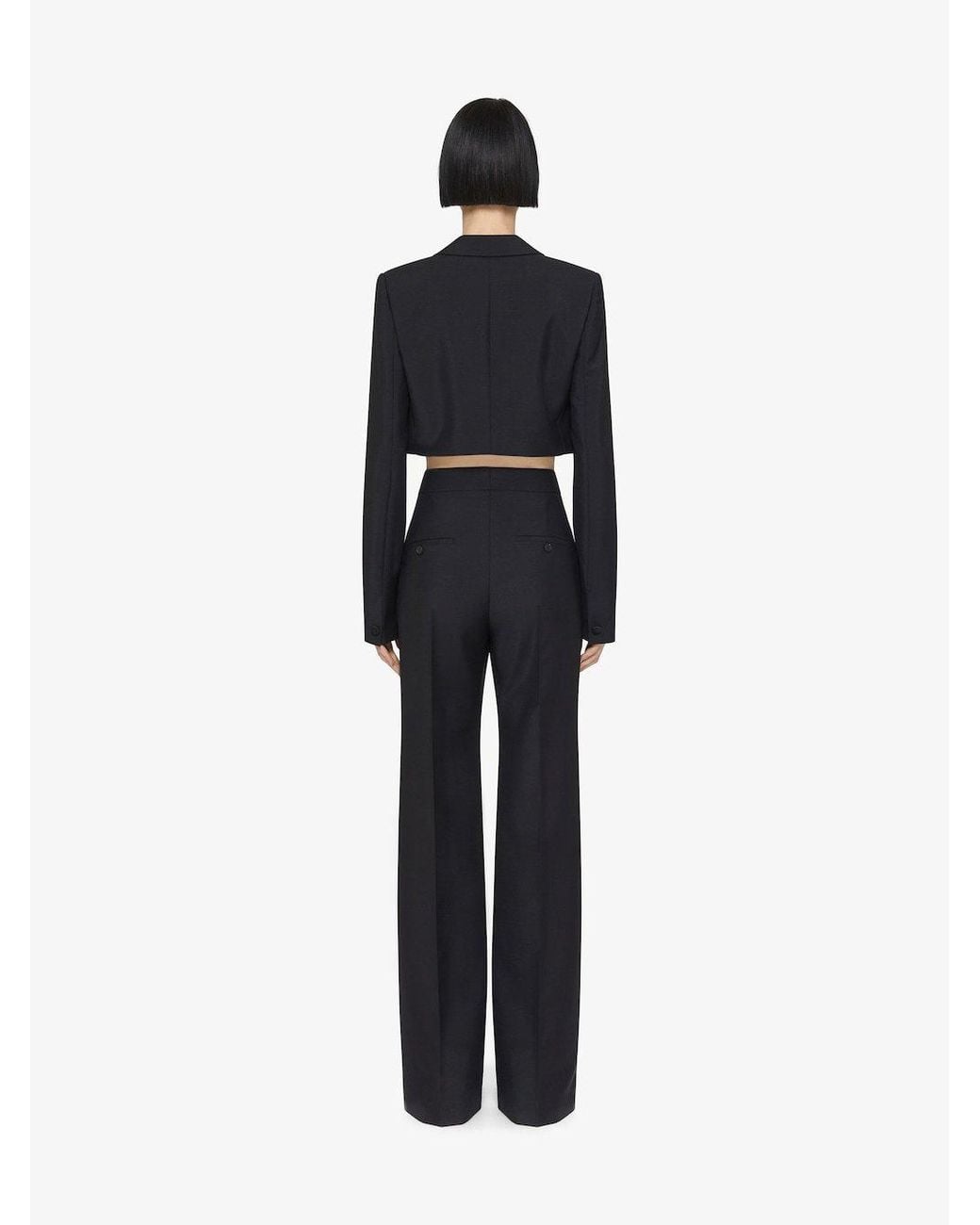 Givenchy Black Pressed-Crease Tailored Trousers