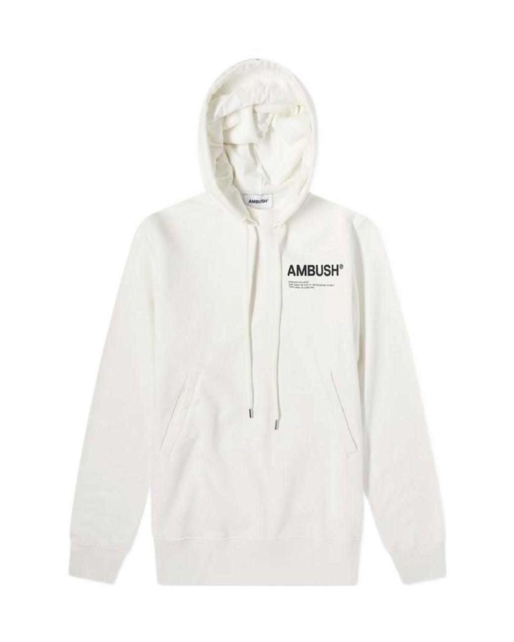 Ambush White Fleece Workshop Hoodie Tofu for men
