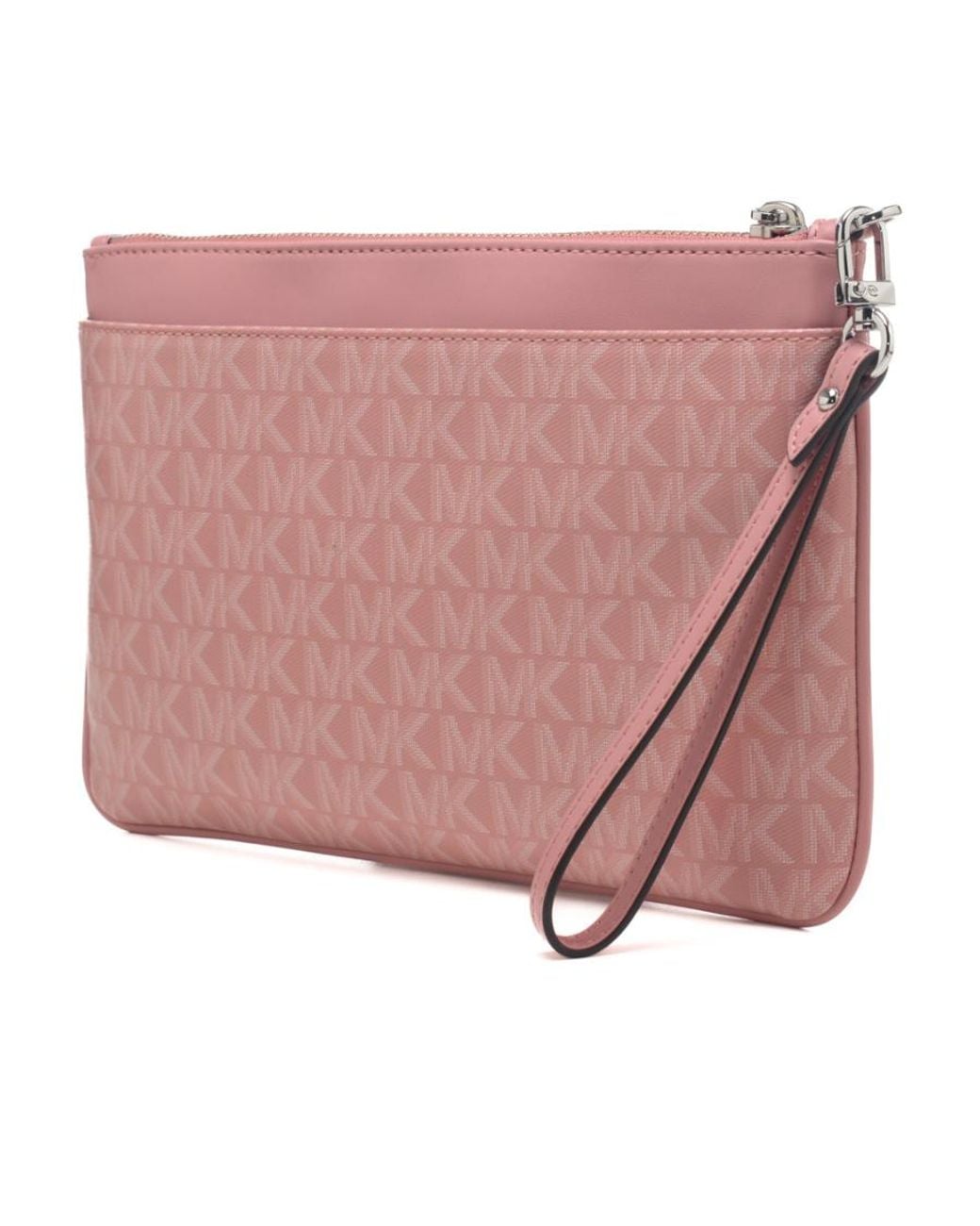 Michael Kors Pink Jet Set Charm Logo-Plaque Wristlet