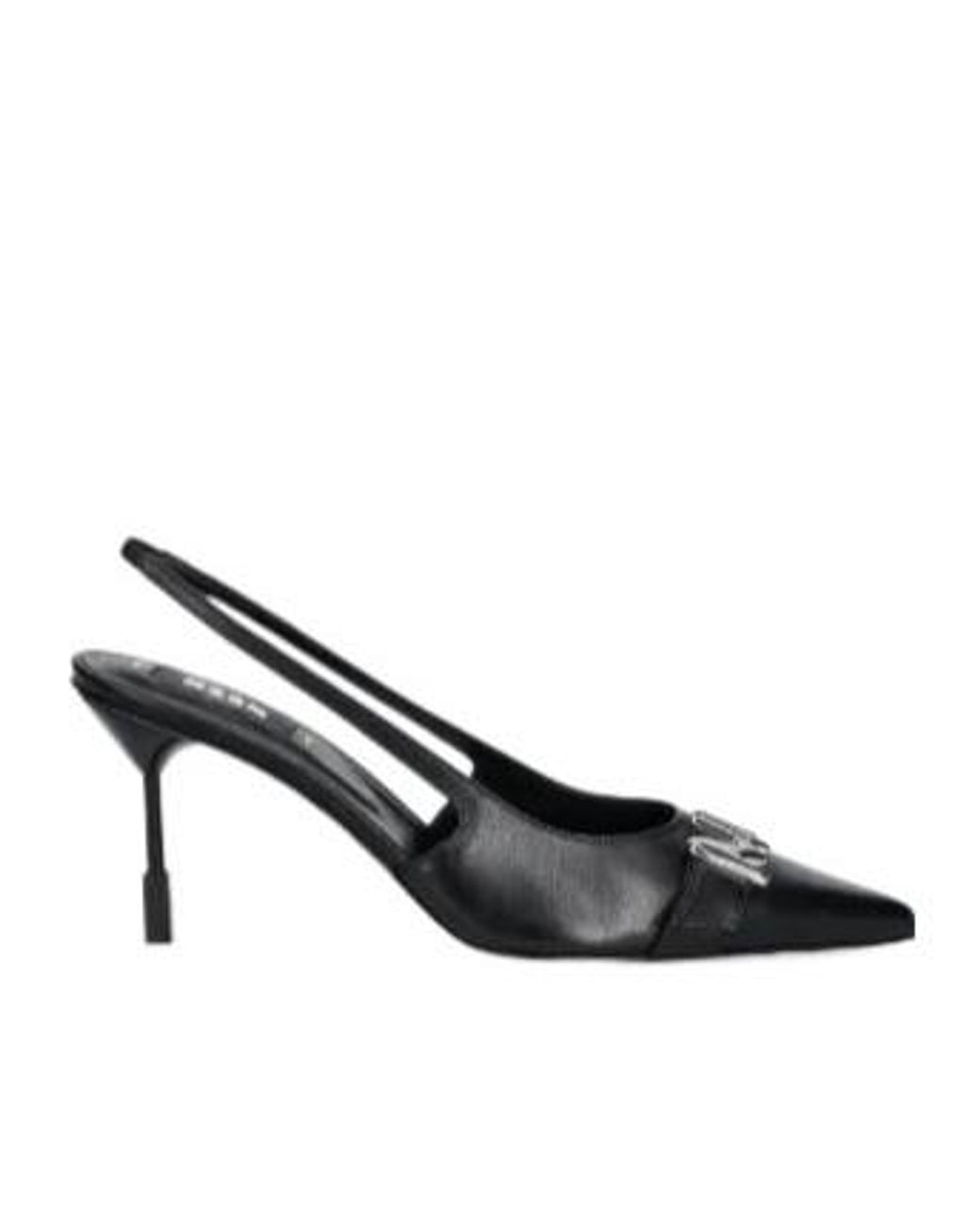 MSGM Black Slingback Leather Pumps