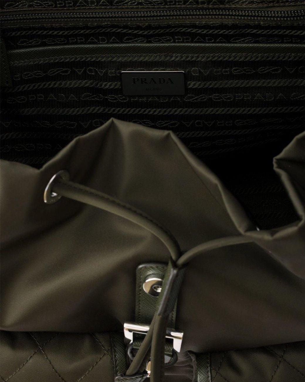 Prada Black Tessuto Quilted Pocket Backpack