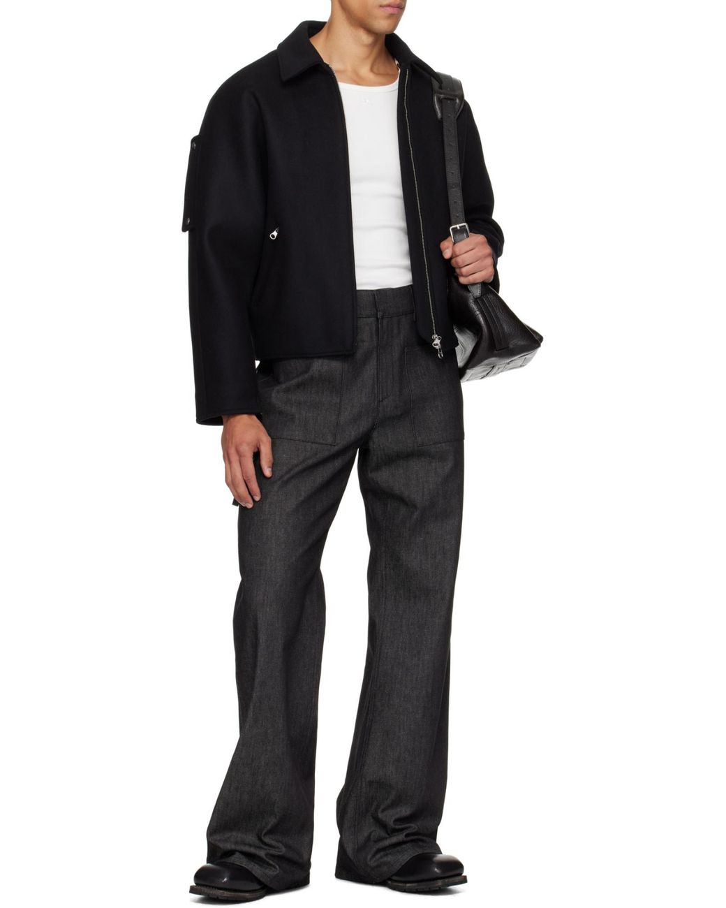 Courreges Black Courrèges Embroidered Bomber Jacket for men