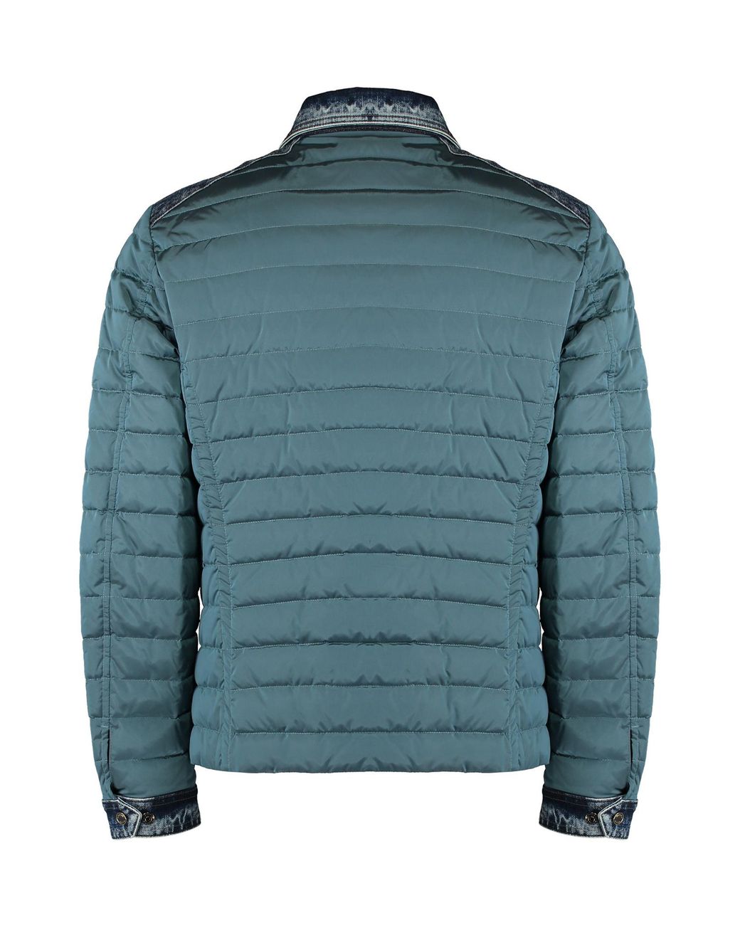 Moorer Blue Crespi Denim-Trim Down Jacket for men