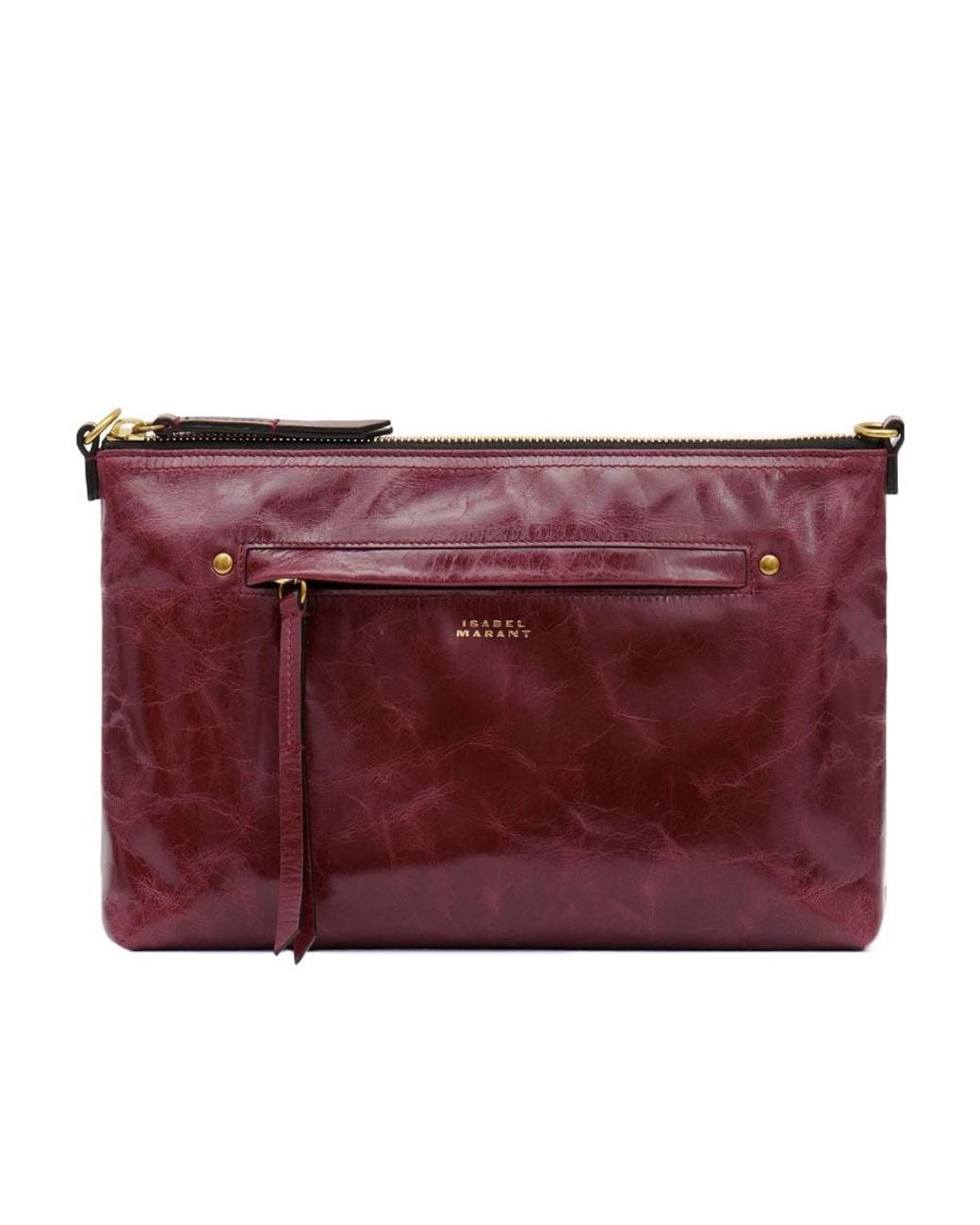Isabel Marant Red Logo Printed Shoulder Bag
