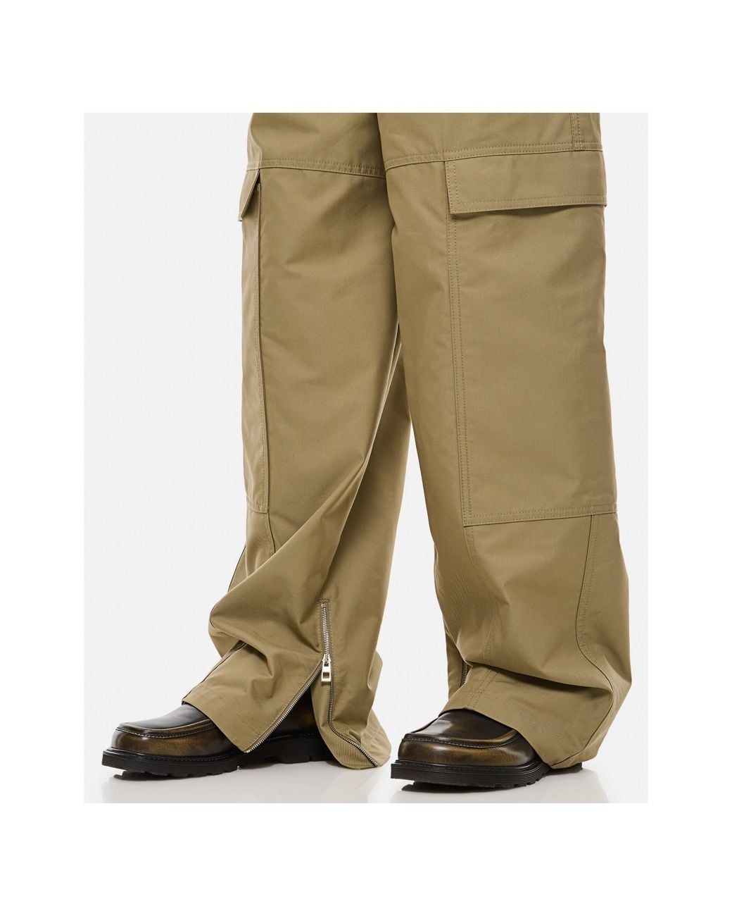 Loewe Natural High-Waist Wide-Leg Cargo Trousers