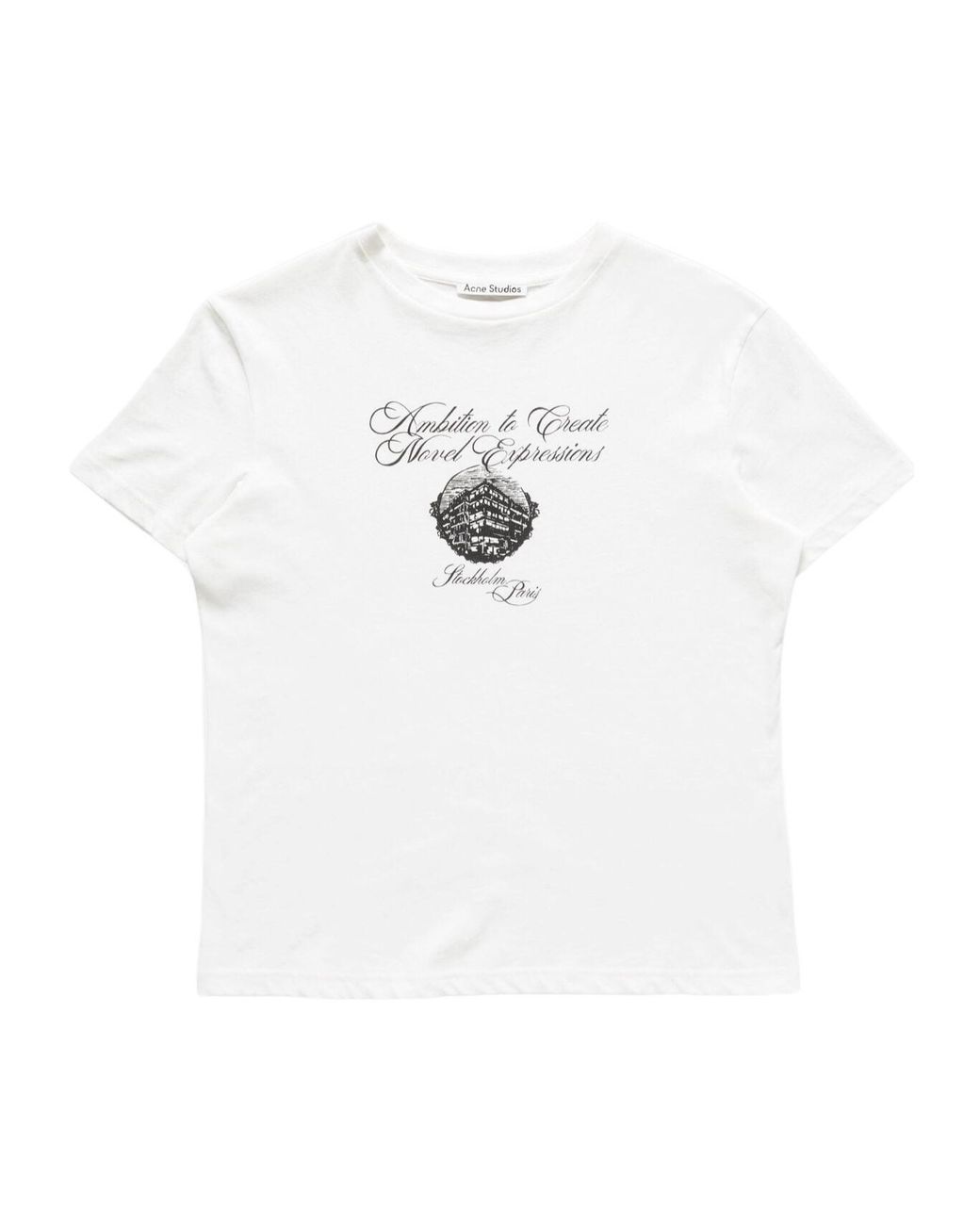 Acne White Graphic Jersey T-Shirt