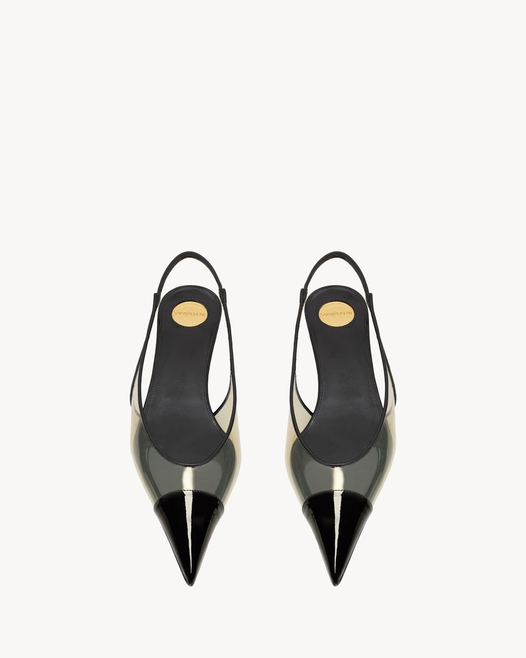 Saint Laurent White Fanny Slingback Pumps
