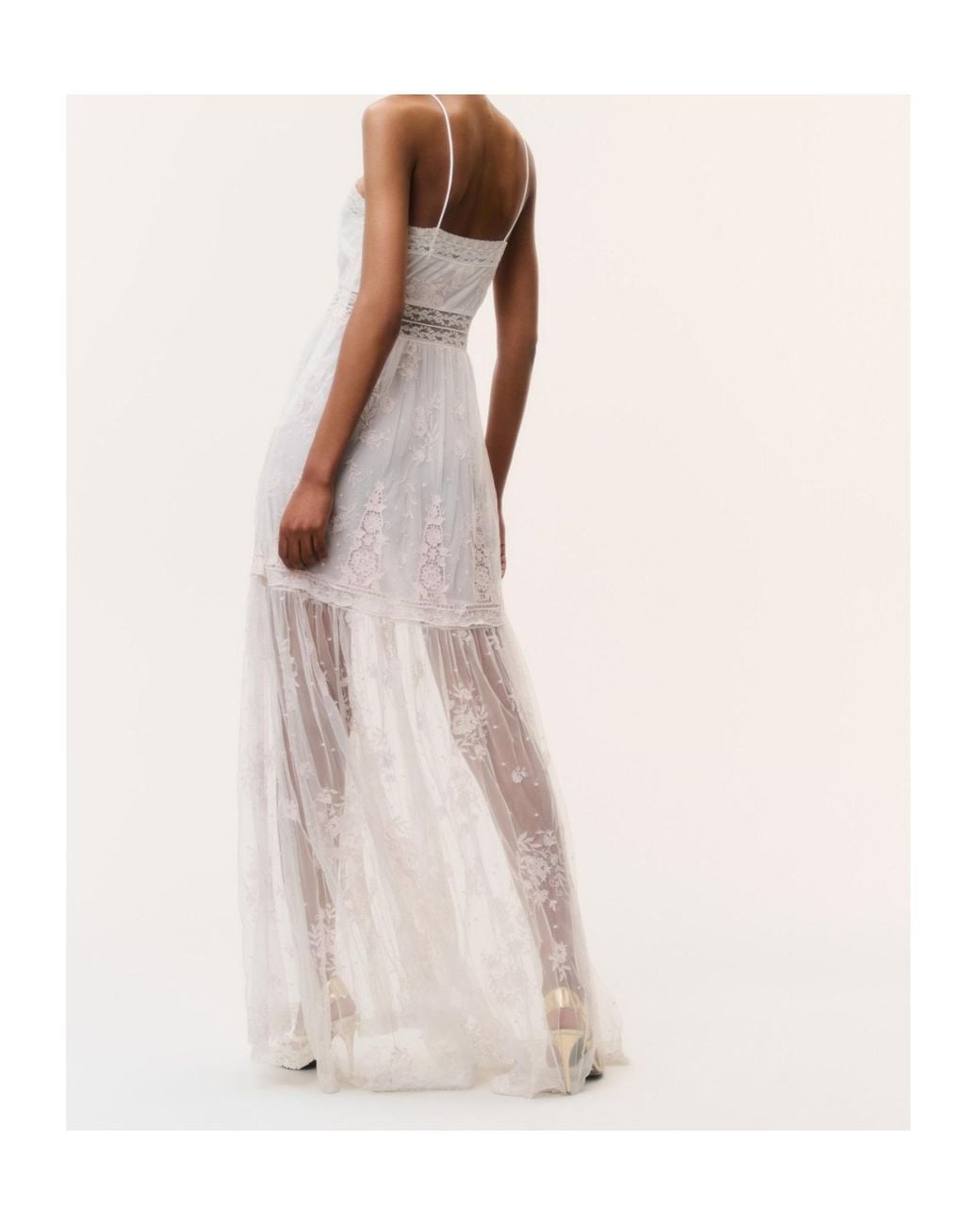 LoveShackFancy White Valmy Lace Maxi Dress