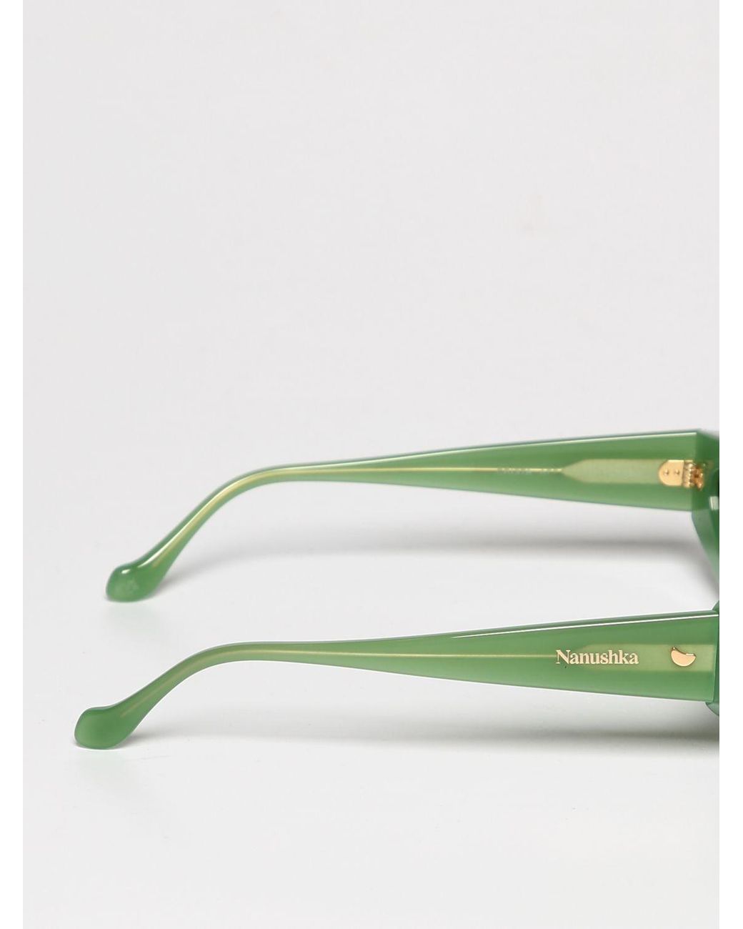Nanushka Green Triangle Frame Sunglasses