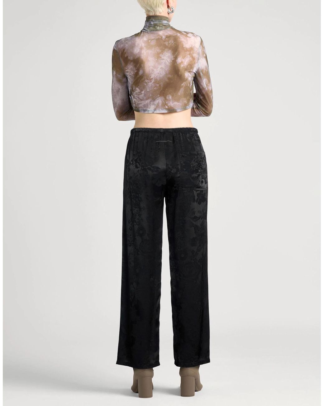 MM6 by Maison Margiela Black Loose Patterned Trousers