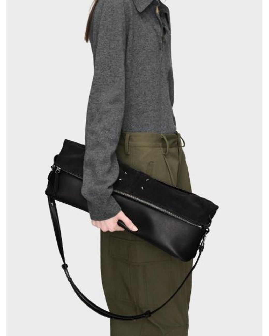 Maison Margiela Black 5Ac Soft Xl Pouch Bag
