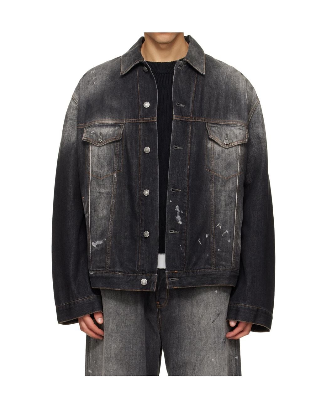 Acne Black Buttoned Denim Jacket for men