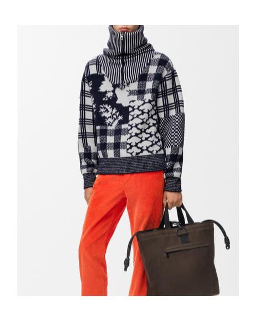 Loewe Blue Cosima Von Bonin Patchwork Knitted Sweater for men