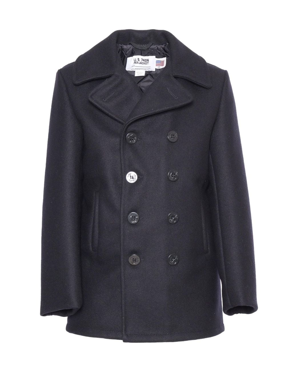 Schott Nyc Blue Double-Breasted Jacket for men