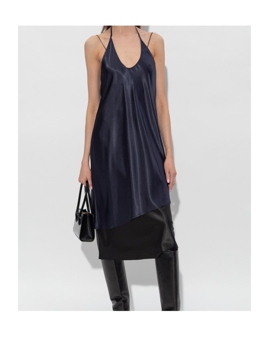 Vetements Blue Double Layered Spaghetti Strap Dress