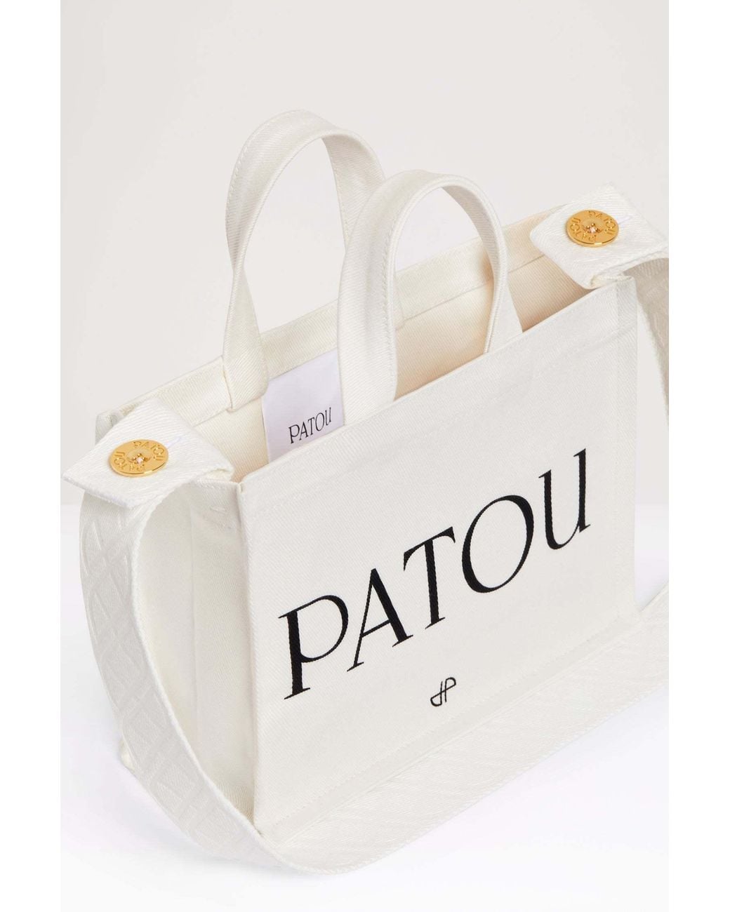 Patou White Small Logo-Printed Top Handle Bag
