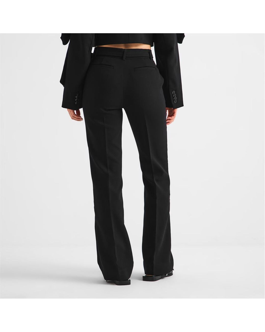 Ganni Black Pin Buckle Belt Casual Pants