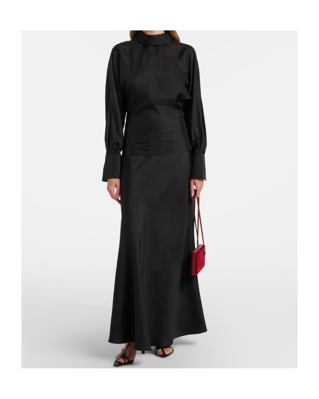 Rohe Black Silk Long-Sleeved Dress