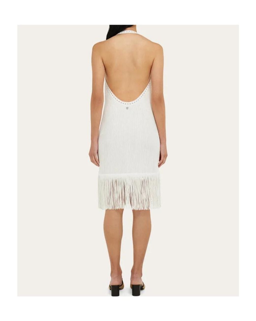Ferragamo White Knitted Dress