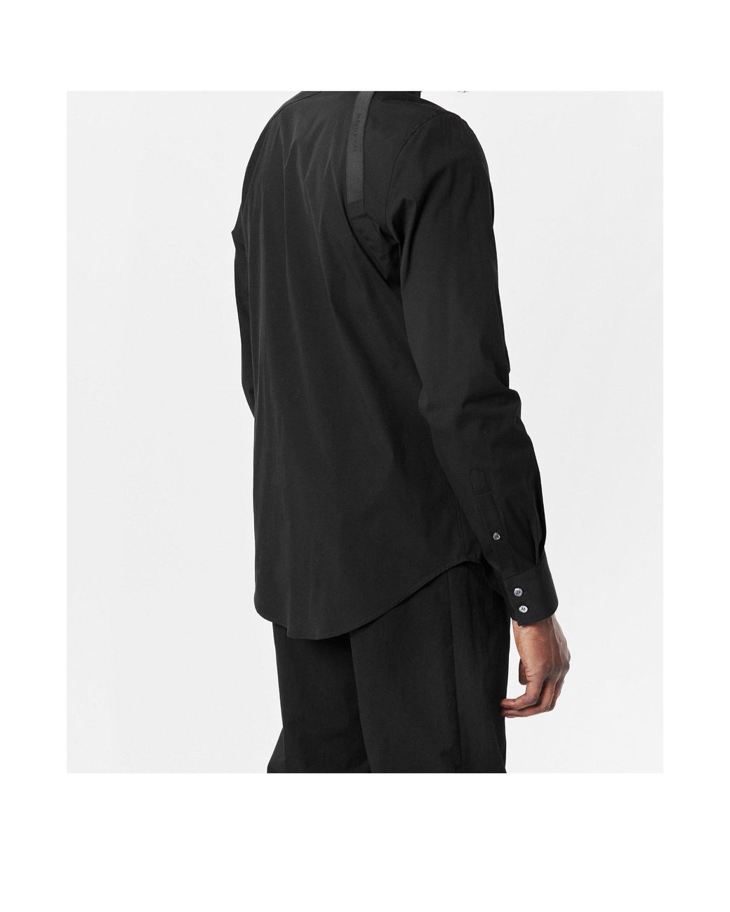 McQueen Black Long-Sleeved Shirt for men