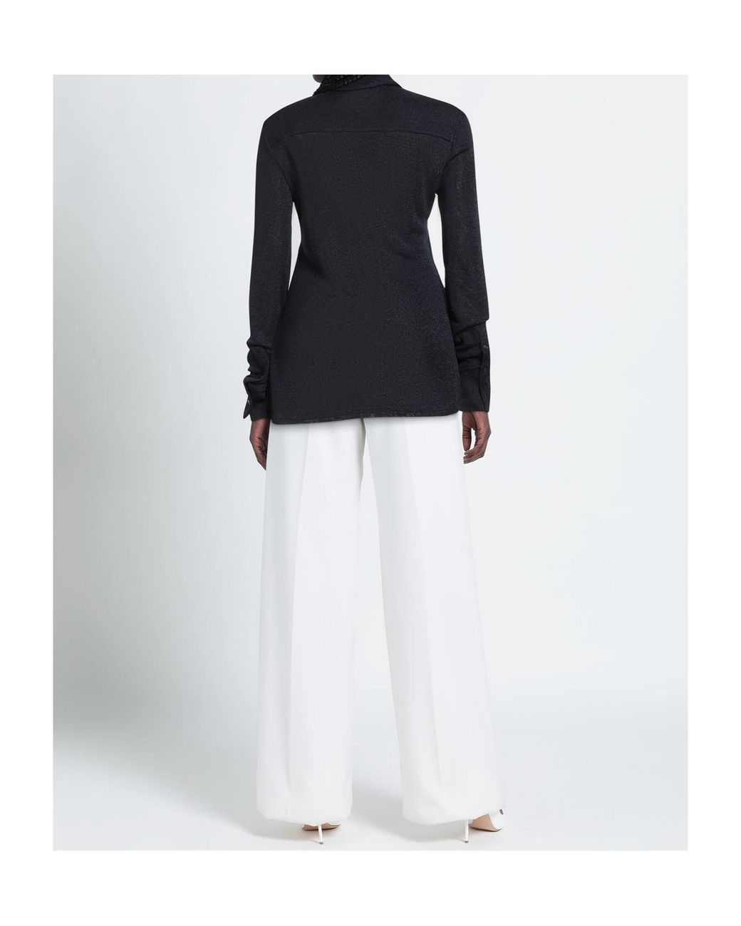 Sportmax Blue Metallic Long-Sleeved Shirt
