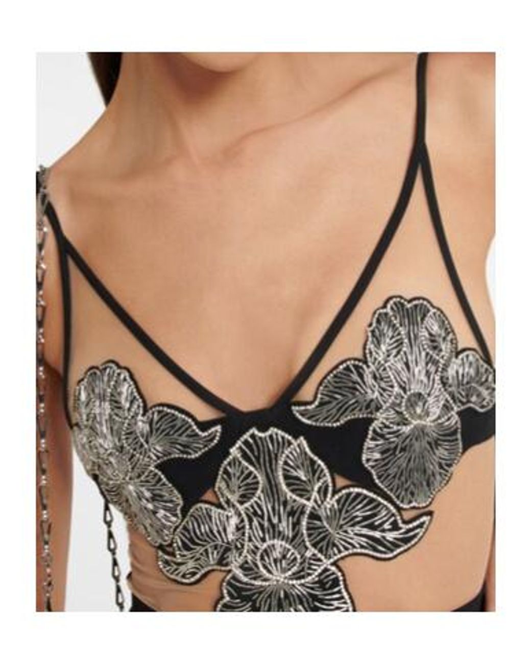 David Koma Black Embellished Midi Dress