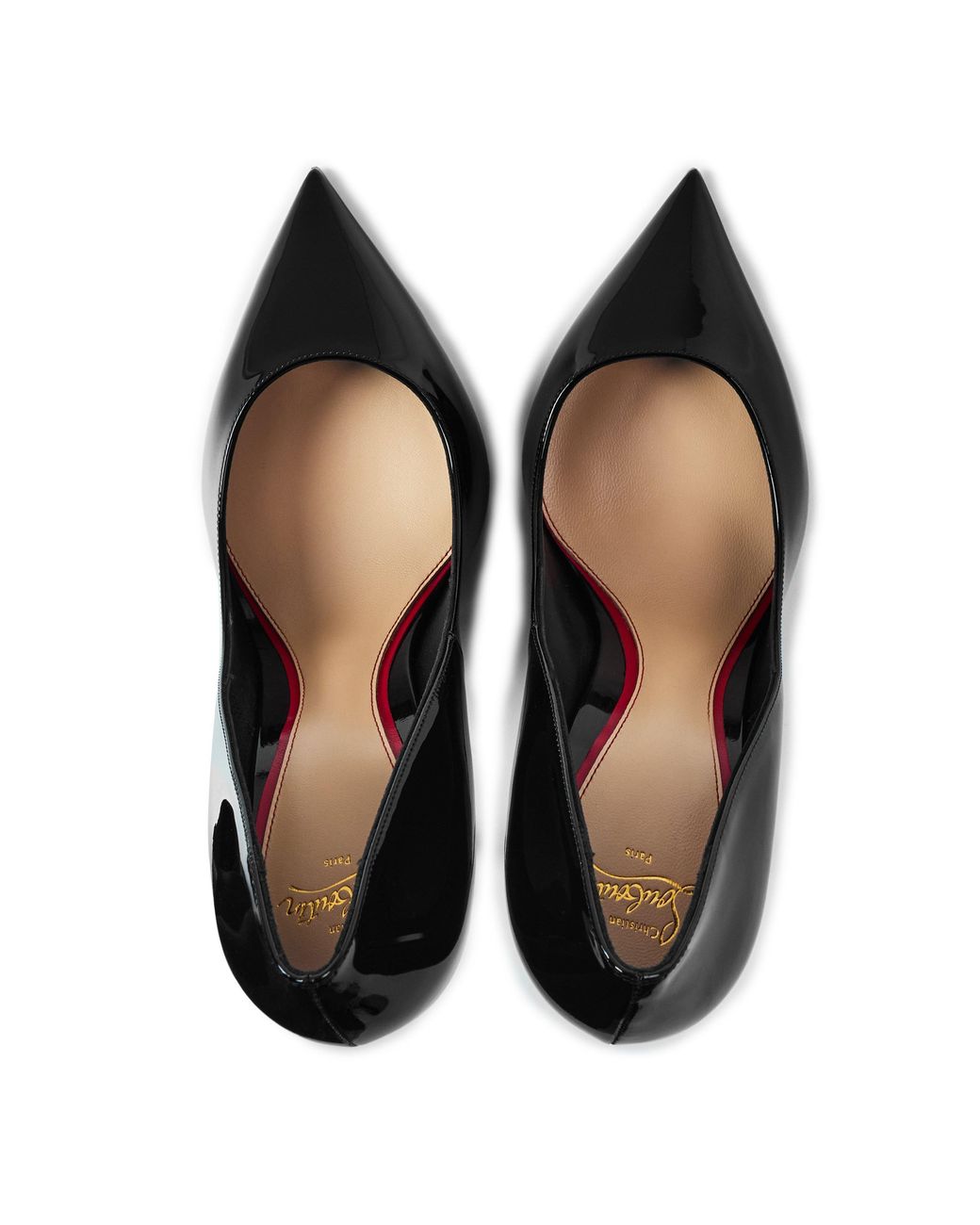 Christian Louboutin Black Pointed Toe Patent Leather Stiletto Pumps