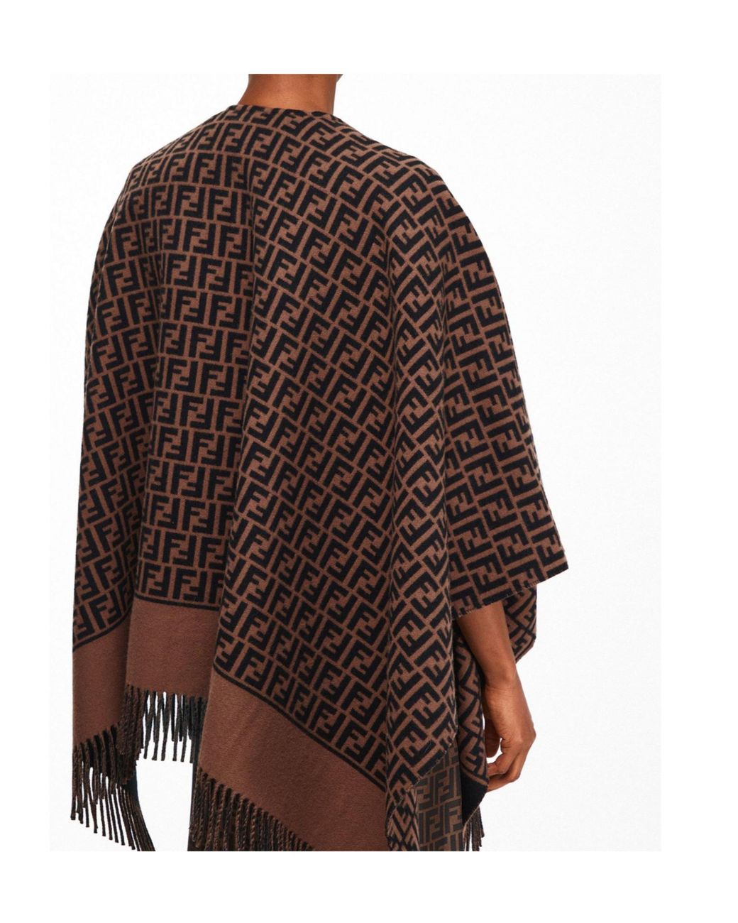 Fendi Brown Monogram Wool-Blend Pon