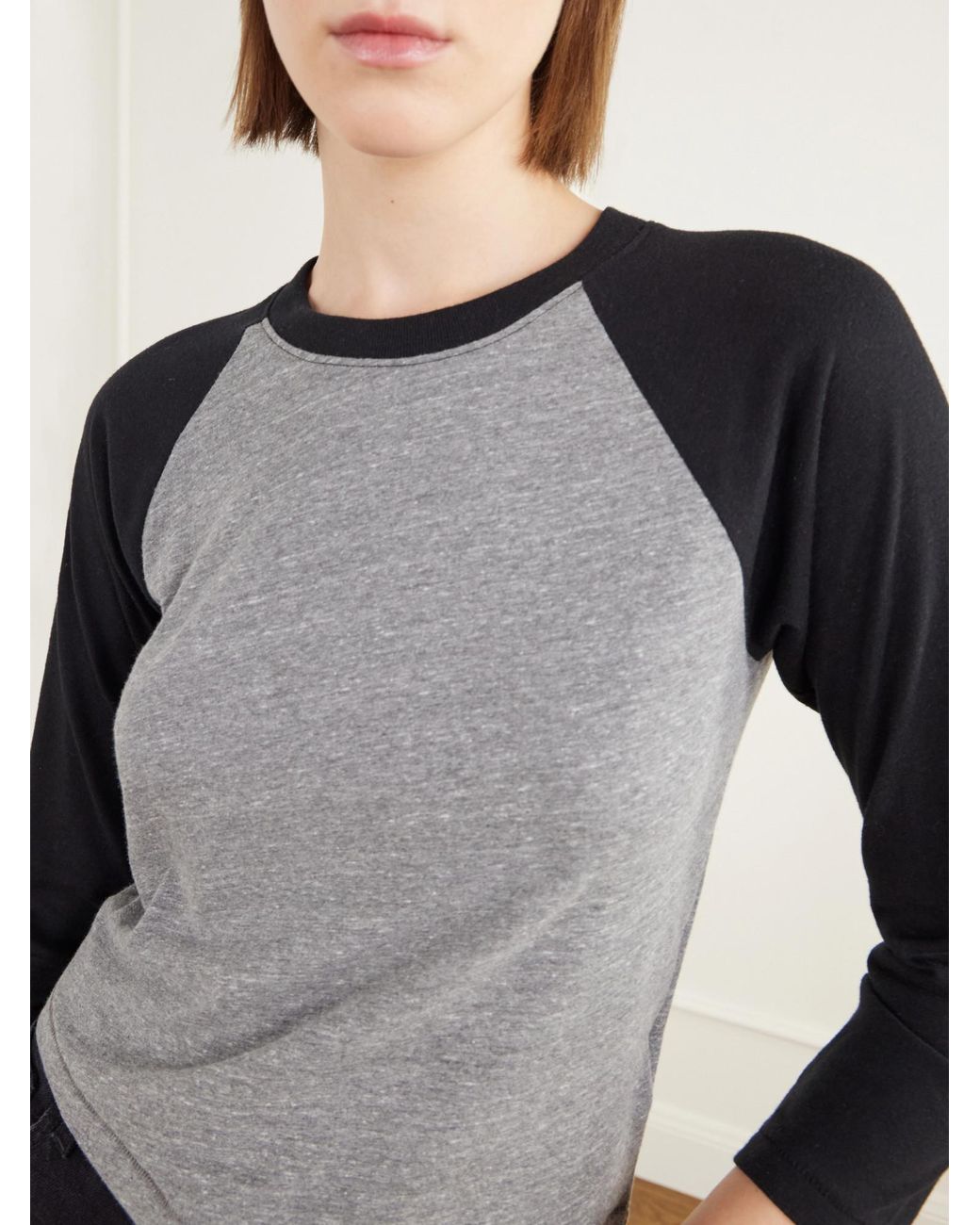 ÉTERNE Black Two-Tone Jersey T-Shirt